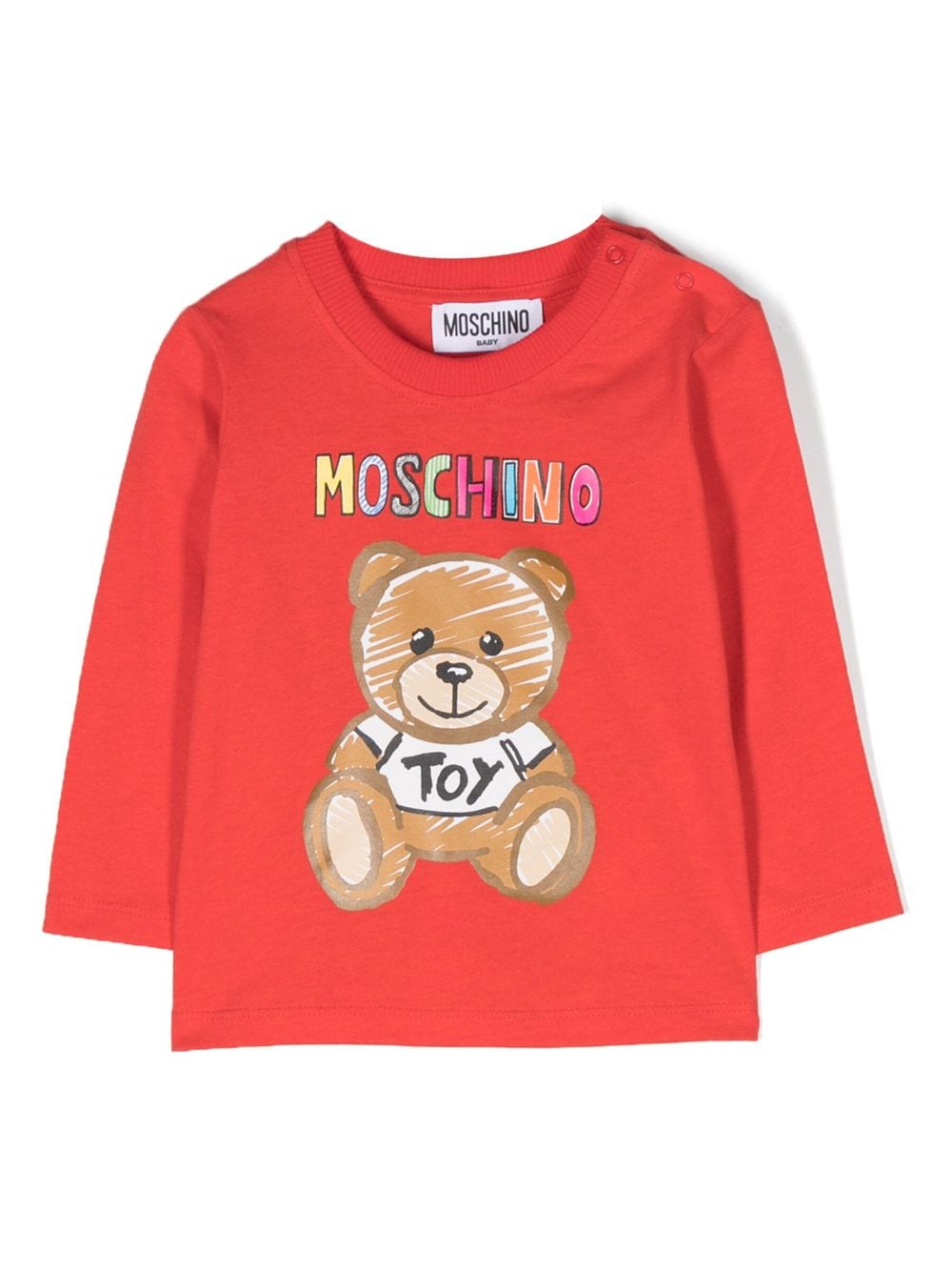 T-shirt a maniche lunghe Teddy bear - Rubino Kids