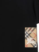 T-shirt a quadri per neonato Burberry Kids nero con girocollo - Rubino Kids