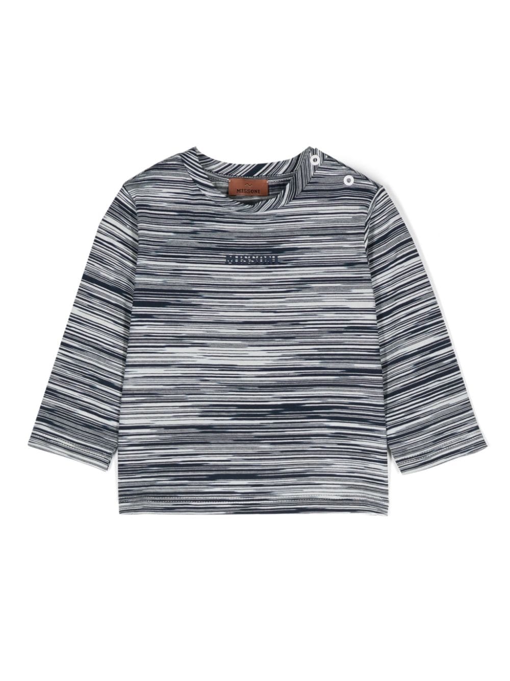 T-shirt a righe per neonato Missoni Kids blu con girocollo - Rubino Kids