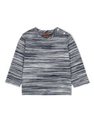 T-shirt a righe per neonato Missoni Kids blu con girocollo - Rubino Kids