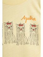 T-shirt Agatha per bambina Mini Rodini beige Dogs - Rubino Kids