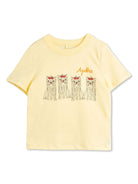 T-shirt Agatha per bambina Mini Rodini beige Dogs - Rubino Kids