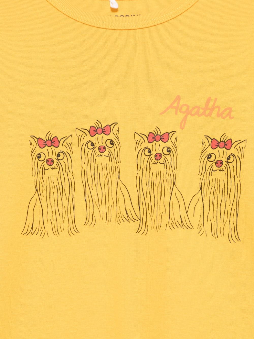 T-shirt Agatha per bambina Mini Rodini gialla Dogs - Rubino Kids