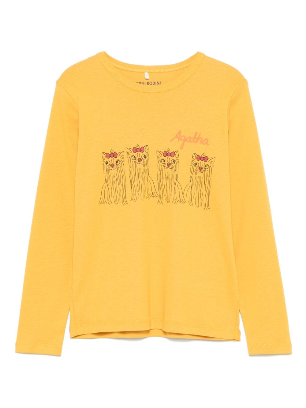 T-shirt Agatha per bambina Mini Rodini gialla Dogs - Rubino Kids