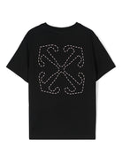 T-shirt Arrow Stitched per bambina Off - White Kids nero con stampa con logo sul davanti - Rubino Kids