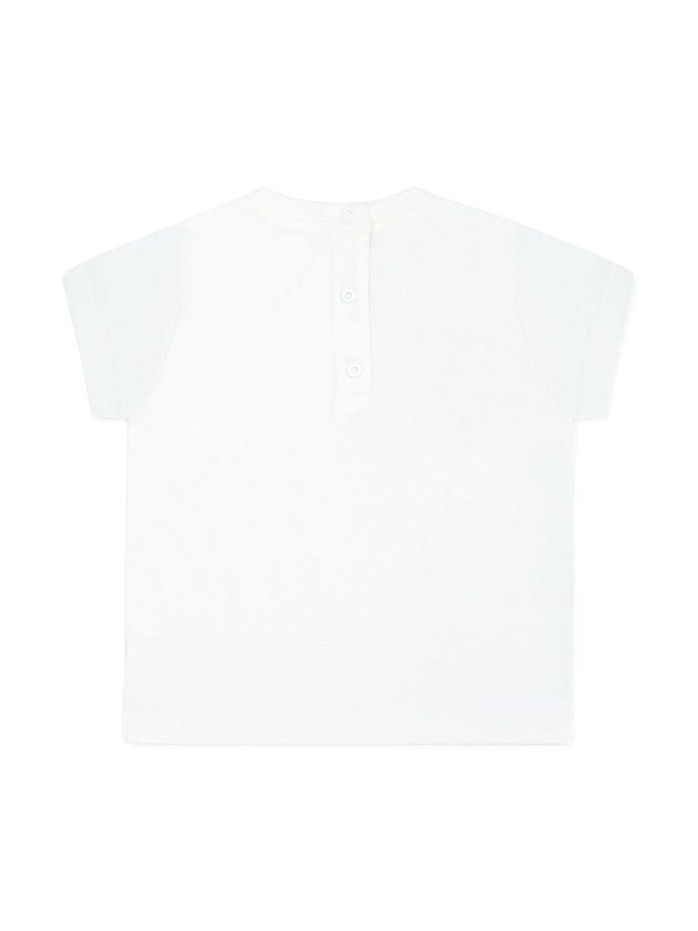 T-shirt baby in jersey con logo per neonato Fendi Kids bianco con orlo dritto - Rubino Kids