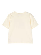 T shirt beige per bambina con logo Calvin Klein Kids centrale ombreggiato - Rubino Kids