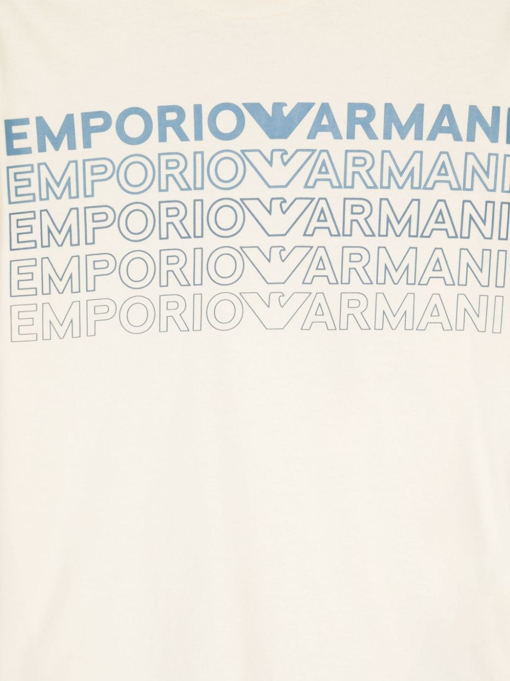 T shirt beige per bambino con stampa Emporio Armani ripetuta - Rubino Kids