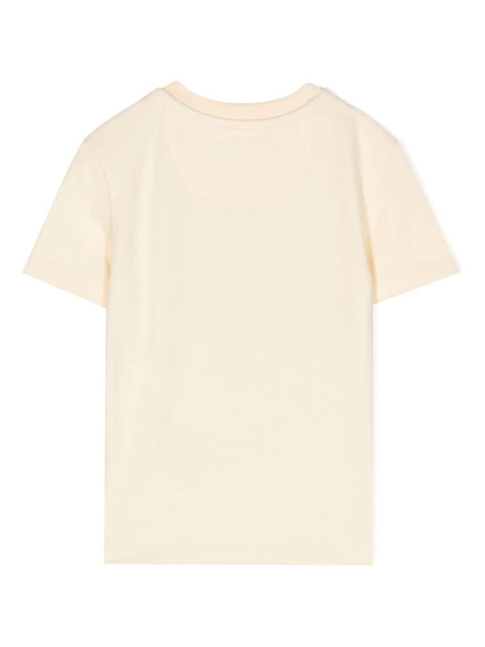 T shirt beige per bambino con stampa logo Calvin Klein Jeans argento - Rubino Kids