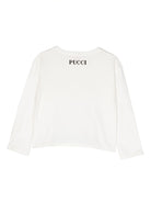 T-shirt bianca con stampa logo pesce azzurro Emilio Pucci Junior - Rubino Kids