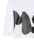 T-shirt bianca per bambina a maniche lunghe con stampa nera MSGM maxi - Rubino Kids