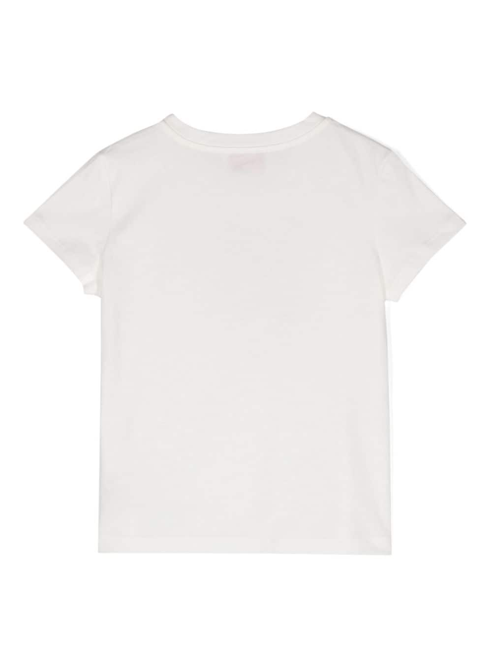 T shirt bianca per bambina con logo Emilio Pucci viola - Rubino Kids