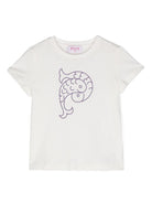 T shirt bianca per bambina con logo Emilio Pucci viola - Rubino Kids