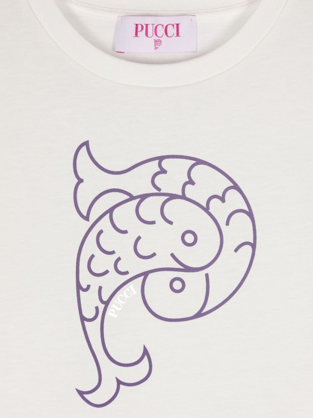 T shirt bianca per bambina con logo Emilio Pucci viola - Rubino Kids