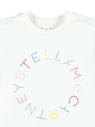 T-shirt bianca per bambina con stampa logo circolare Stella McCartney - Rubino Kids