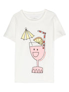 T shirt bianca per bambina Stella McCartney Kids con stampa limonata - Rubino Kids