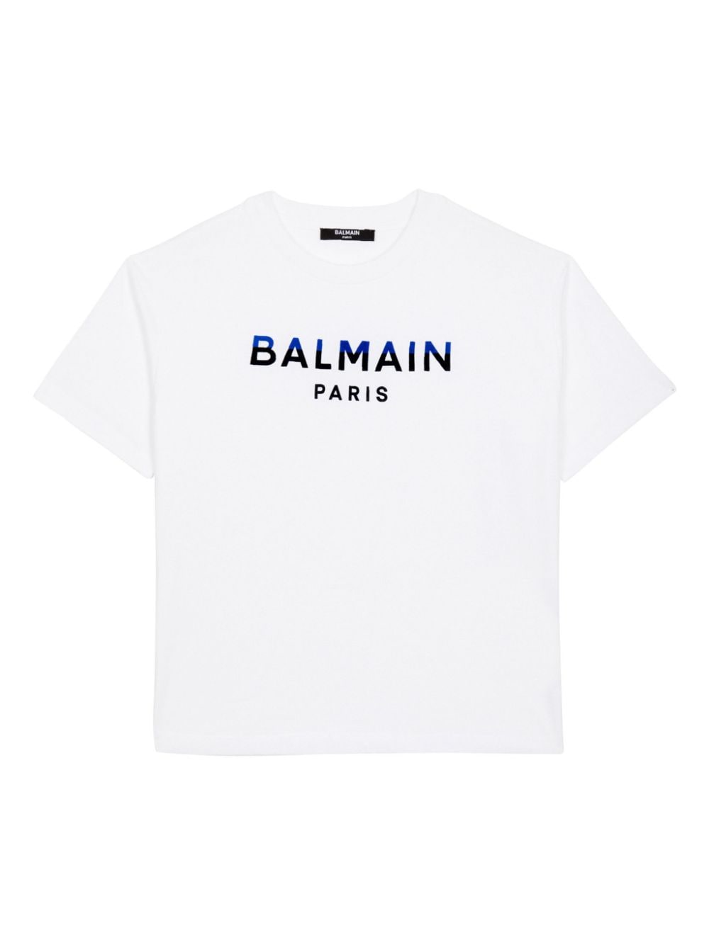 T shirt bianca per bambino con logo Balmain Paris blu - Rubino Kids