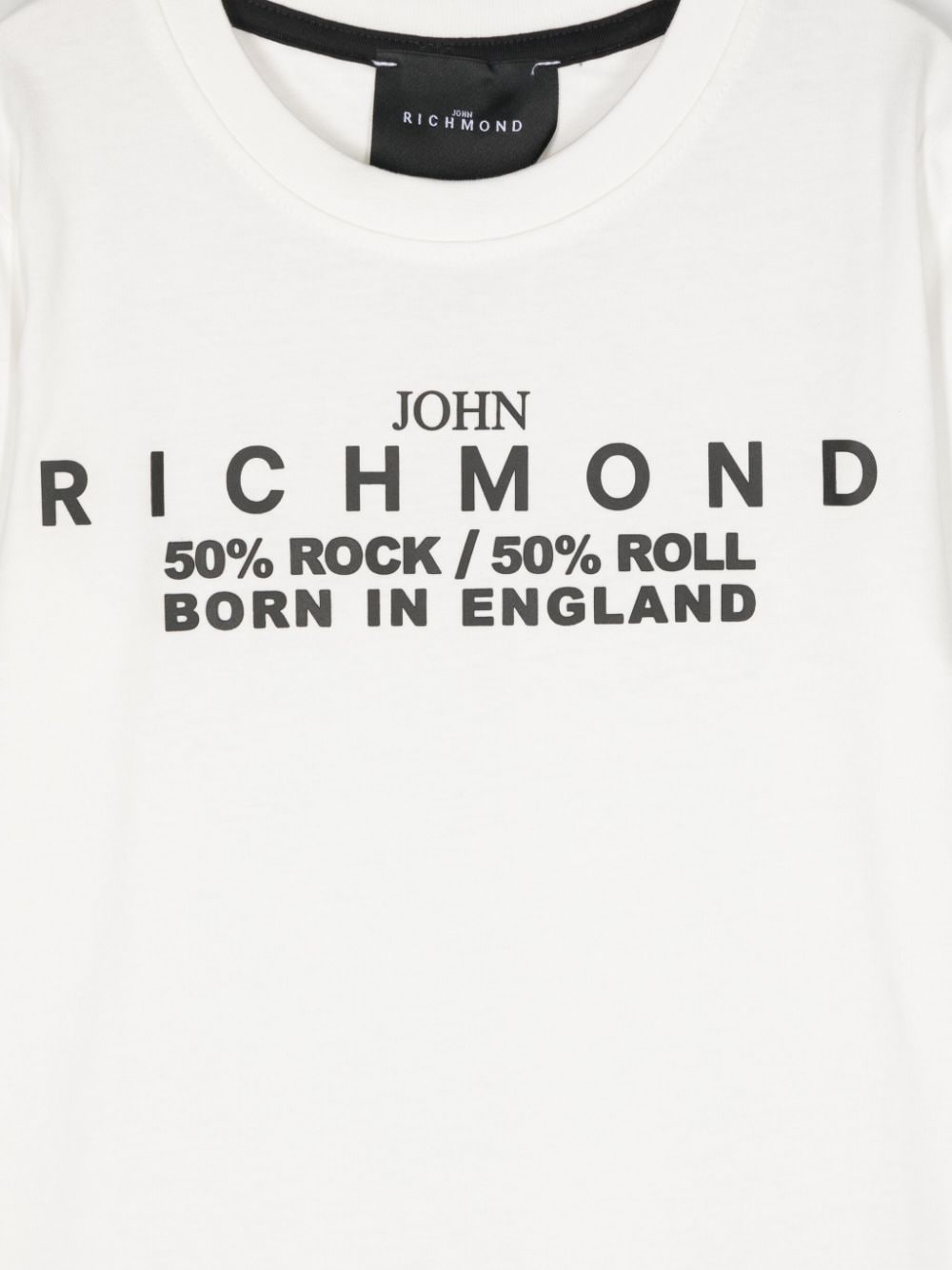 T-shirt bianca per bambino con logo John Richmond Junior - Rubino Kids