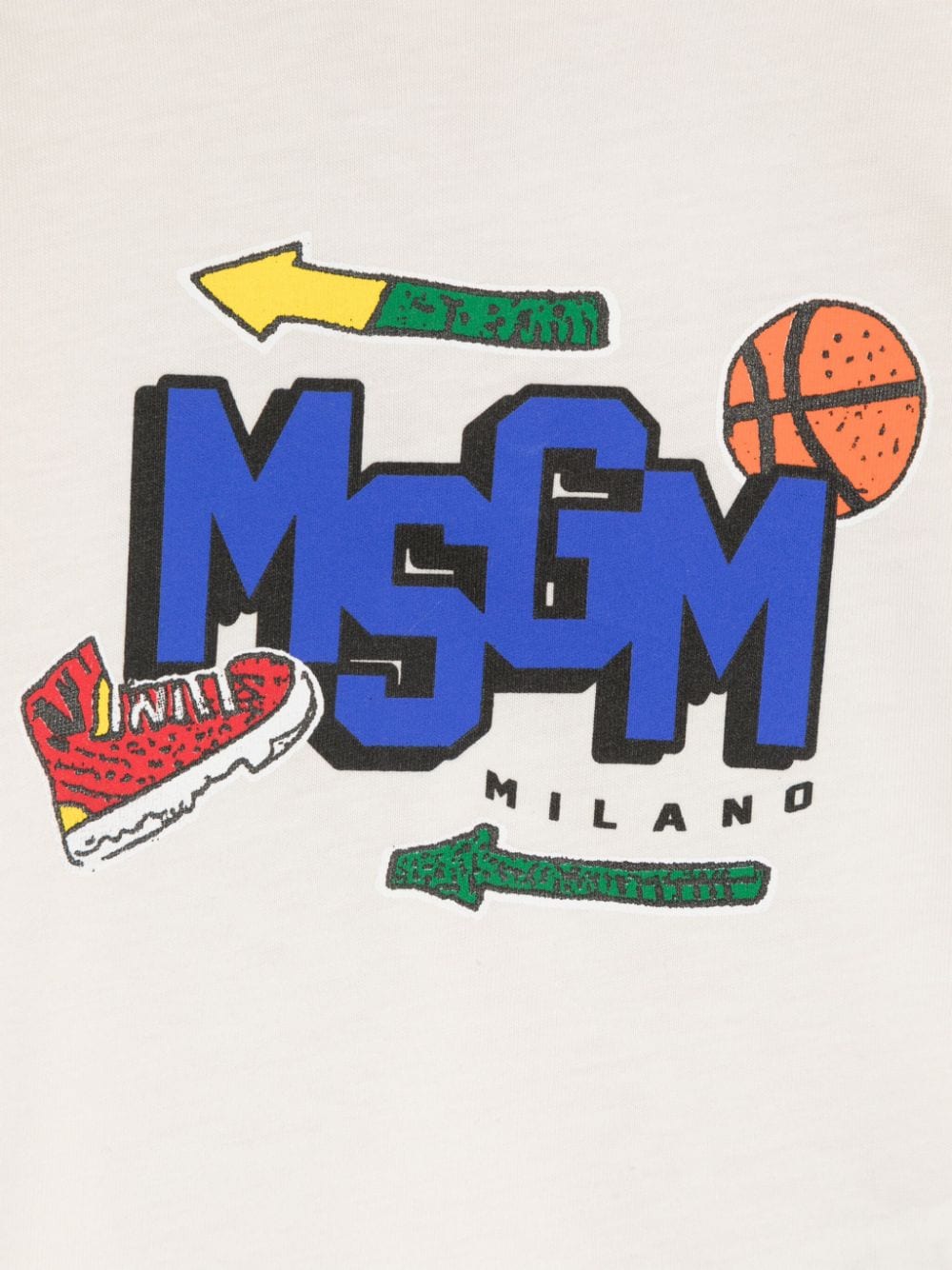 T-shirt bianca per neonato MSGM Kids bianco con stampa basket MSGM Kids Milano - Rubino Kids