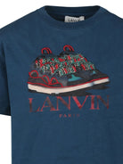 T-shirt blu per bambino con stampa Lanvin Enfant - Rubino Kids