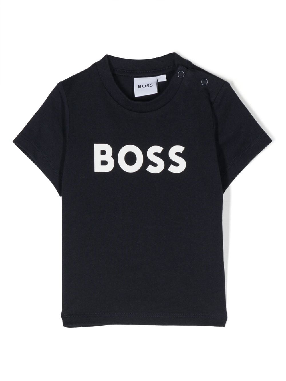 T shirt blu per neonato con logo Boss bianco - Rubino Kids