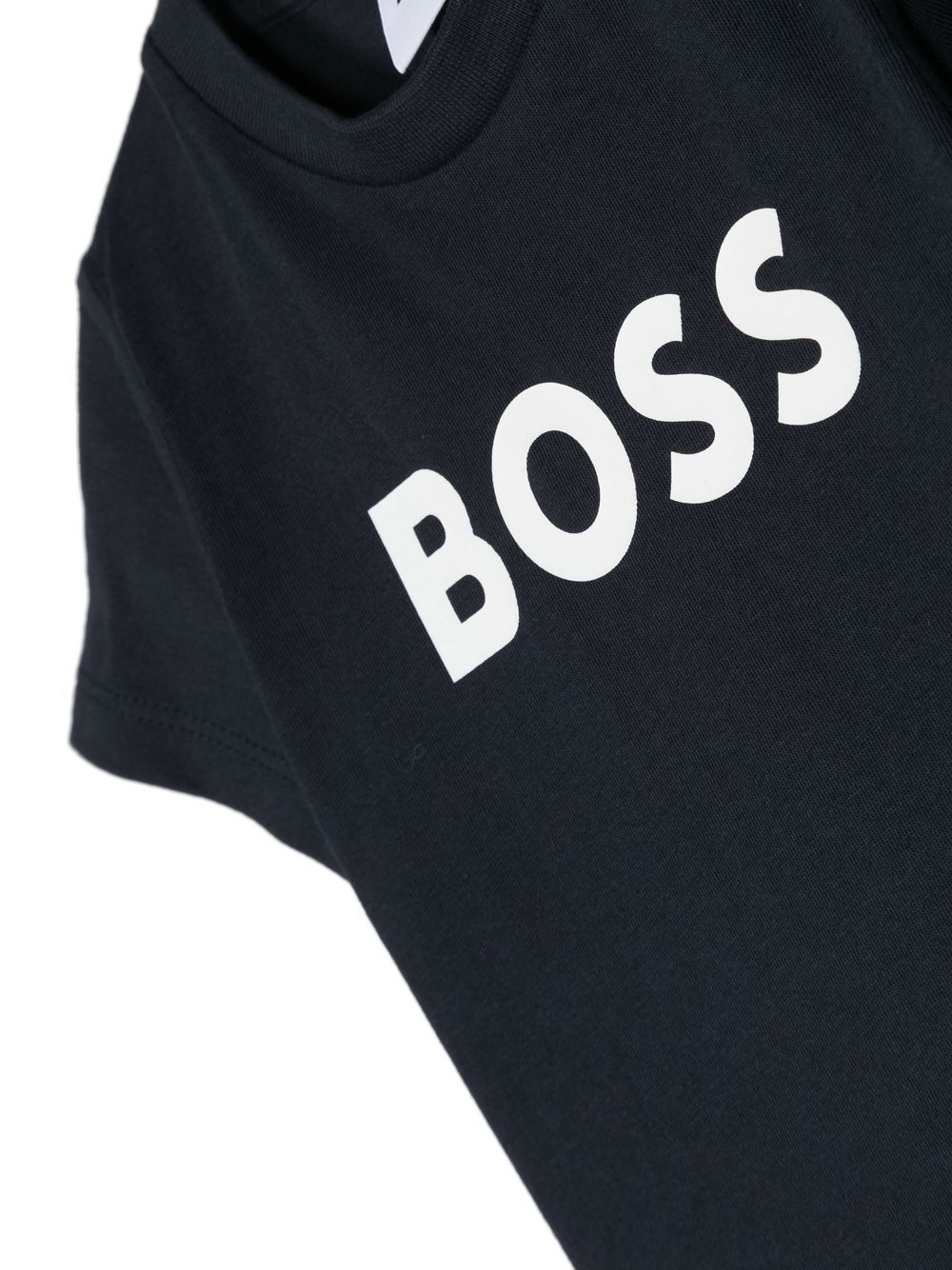 T shirt blu per neonato con logo Boss bianco - Rubino Kids