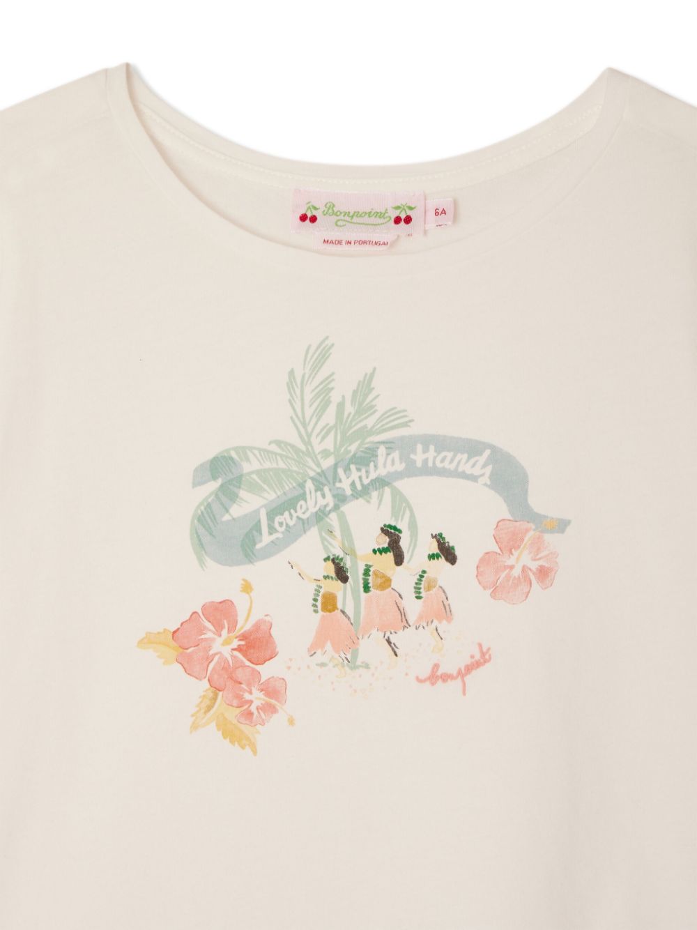 T-shirt Capricia per bambina Bonpoint bianco con girocollo - Rubino Kids