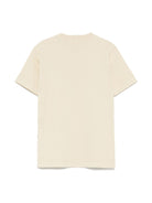 T-shirt con applicazione Compass per bambino Stone Island Junior beige con girocollo - Rubino Kids