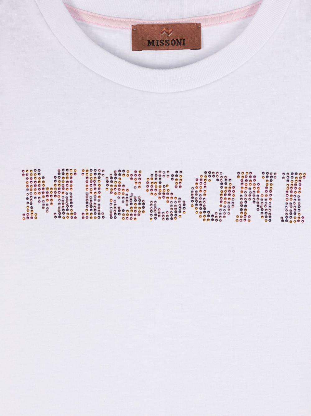 T-shirt con applicazione logo per bambina Missoni Kids bianco con girocollo - Rubino Kids