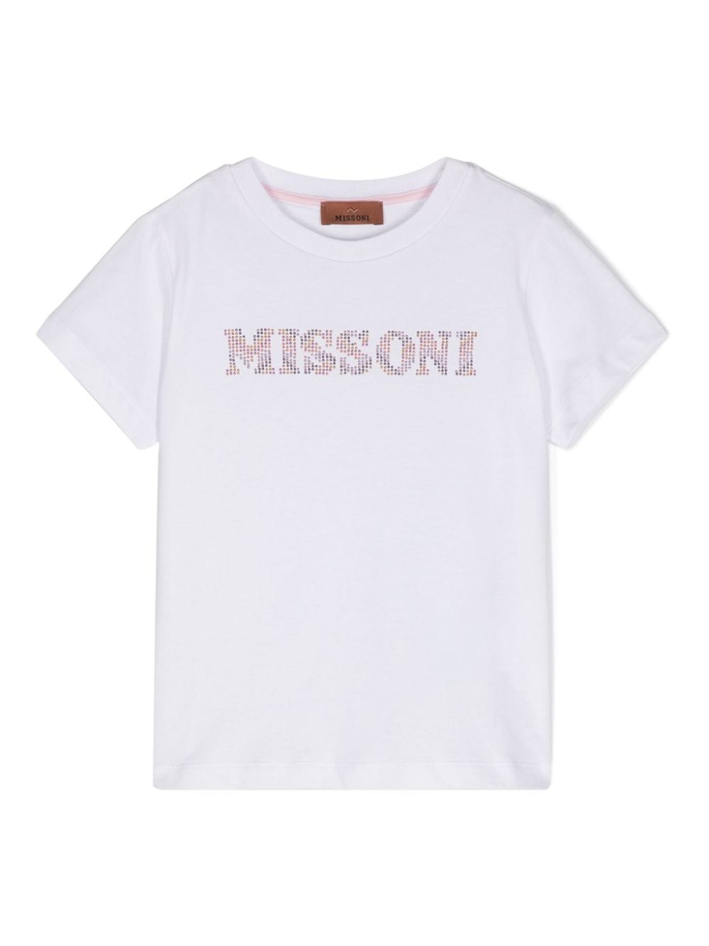 T-shirt con applicazione logo per bambina Missoni Kids bianco con girocollo - Rubino Kids