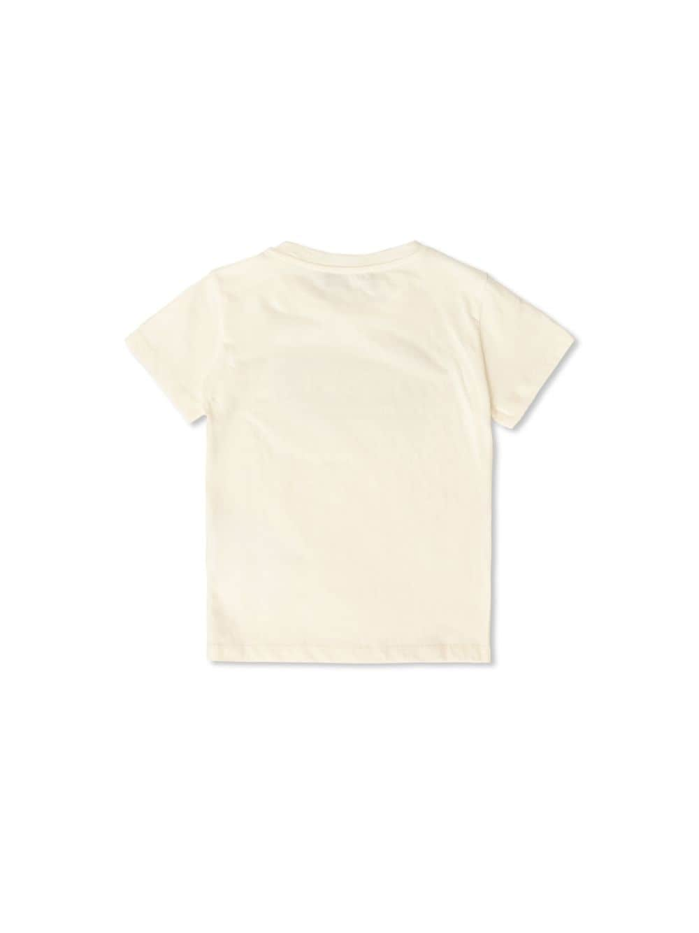 T-shirt con applicazione logo per bambina Versace Kids bianco con maniche corte - Rubino Kids