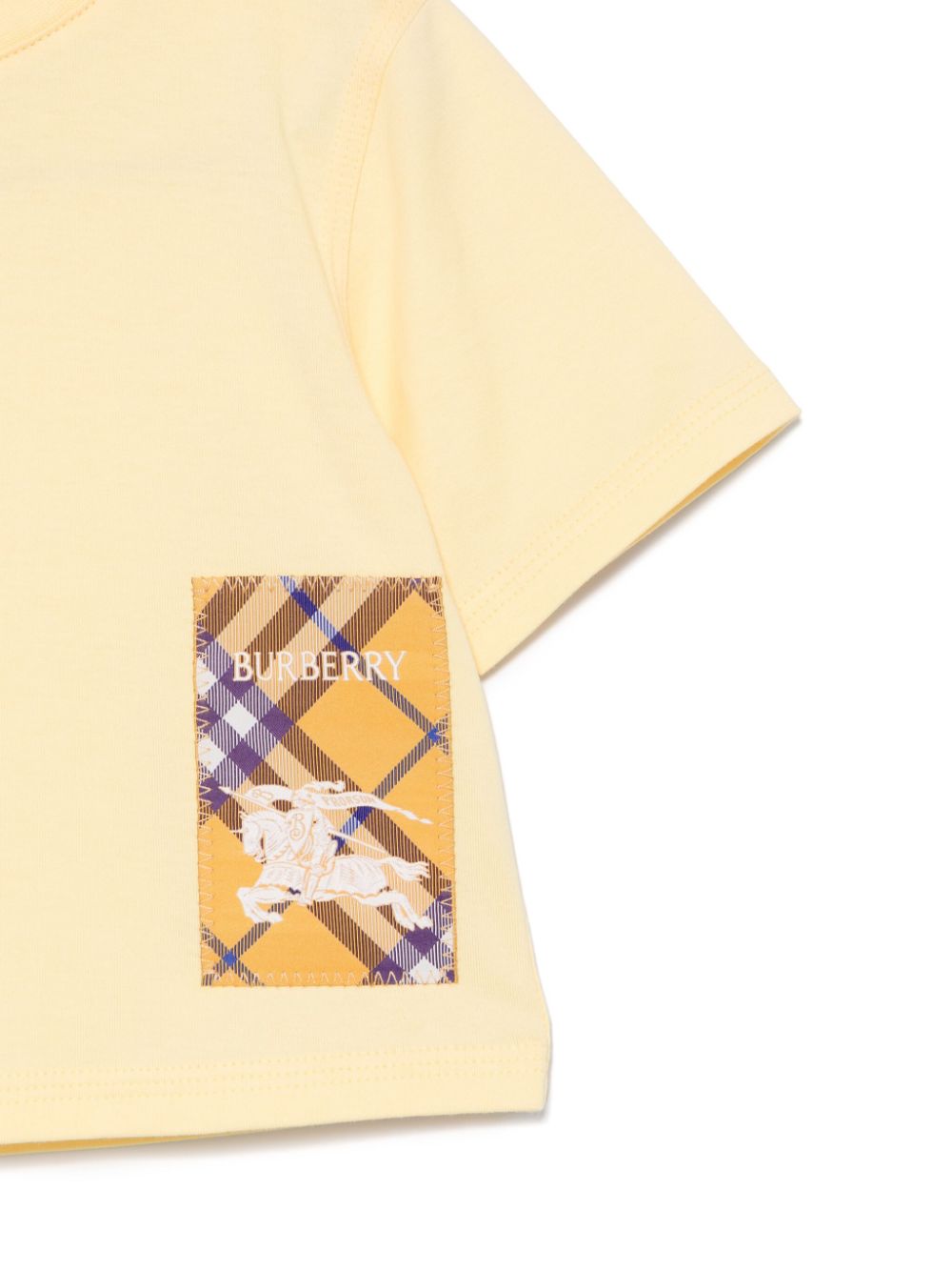 T-shirt con applicazione per neonata Burberry Kids giallo con girocollo - Rubino Kids