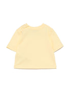 T-shirt con applicazione per neonata Burberry Kids giallo con girocollo - Rubino Kids