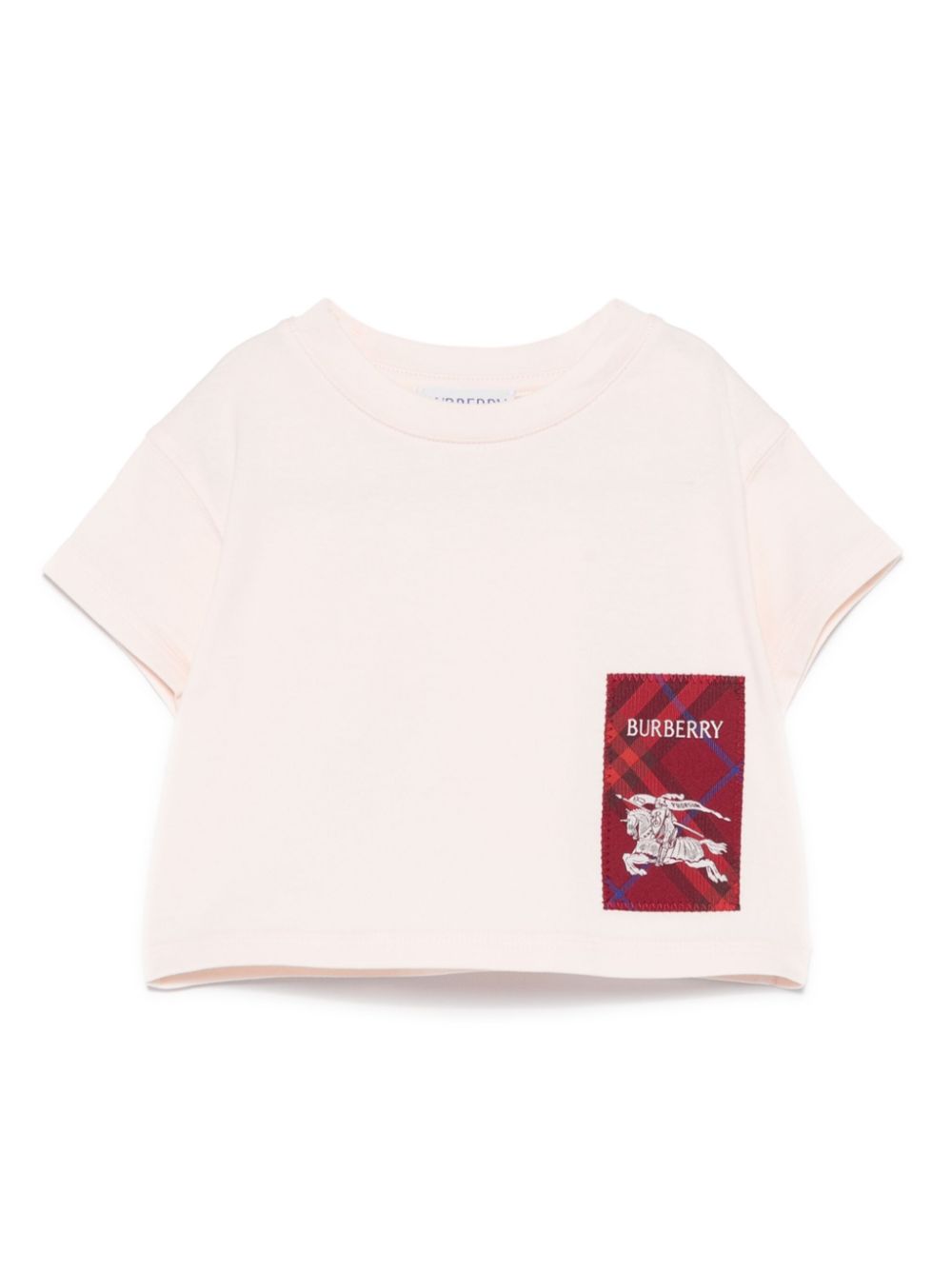 T-shirt con applicazione per neonata Burberry Kids rosa con girocollo - Rubino Kids