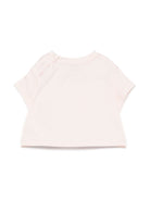 T-shirt con applicazione per neonata Burberry Kids rosa con girocollo - Rubino Kids