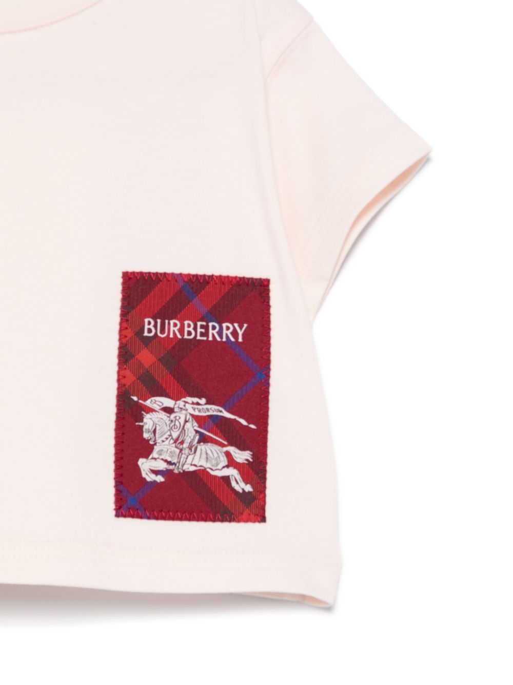 T-shirt con applicazione per neonata Burberry Kids rosa con girocollo - Rubino Kids