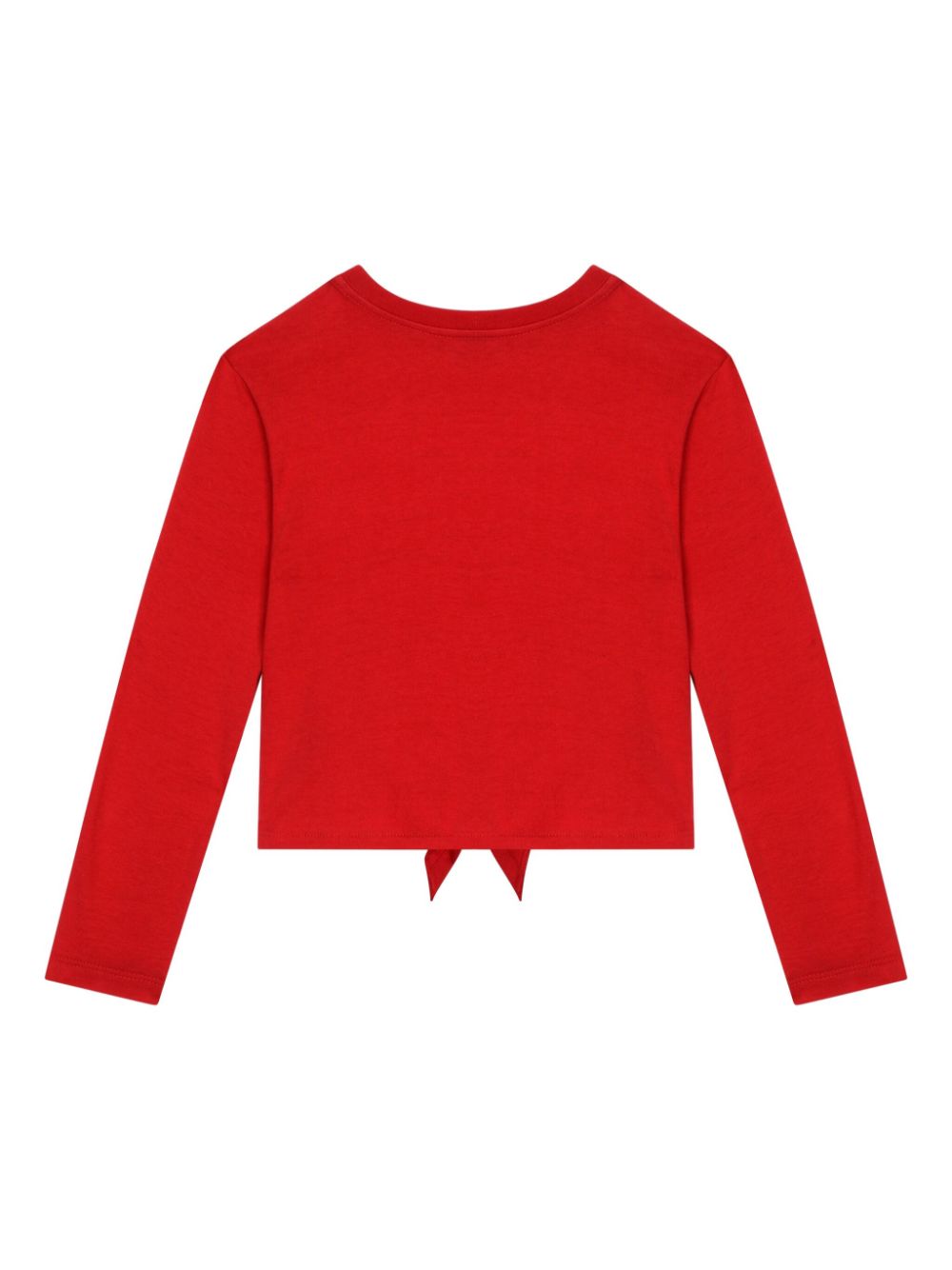 T-shirt con logo per bambina Dolce & Gabbana Kids rosso con orlo dritto - Rubino Kids