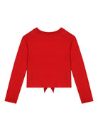 T-shirt con logo per bambina Dolce & Gabbana Kids rosso con orlo dritto - Rubino Kids