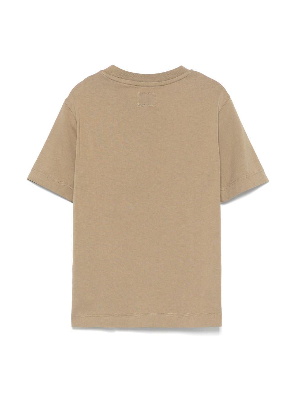 T-shirt con logo per bambino C.P. Company Kids beige con orlo dritto - Rubino Kids