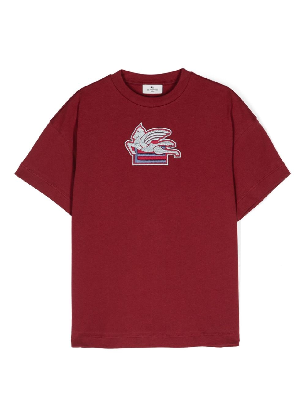 T-shirt con motivo Pegaso per bambino ETRO KIDS rosso con girocollo - Rubino Kids