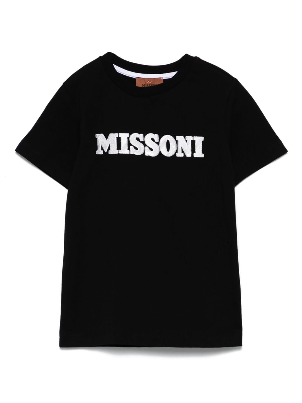 T-shirt con paillettes per bambina Missoni Kids nero con maniche corte - Rubino Kids