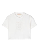 T-shirt con pizzo sangallo - Rubino Kids