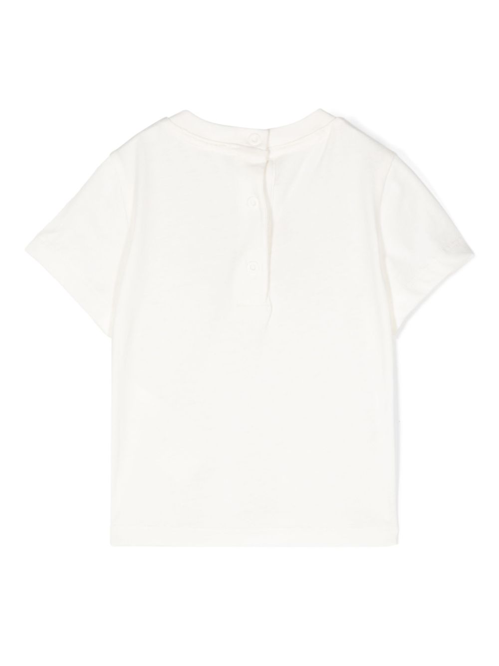 T-shirt con ricamo e stampa per neonato Fendi Kids bianco con orlo dritto - Rubino Kids