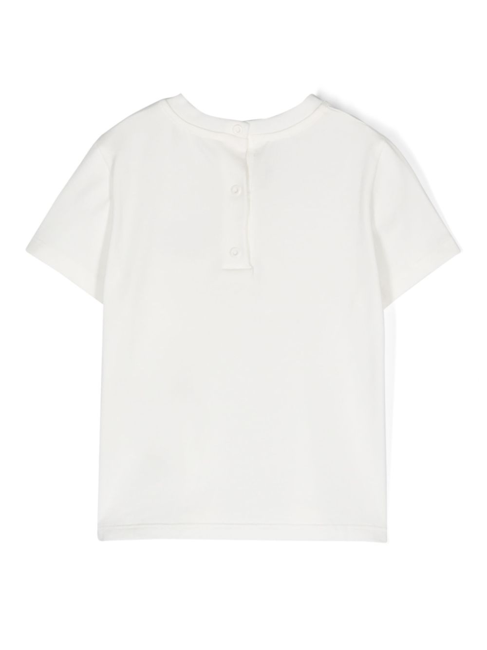 T-shirt con ricamo e stampa per neonato Fendi Kids bianco con orlo dritto - Rubino Kids