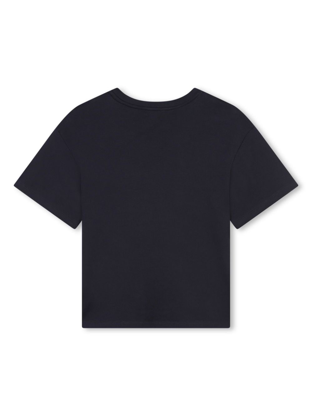 T-shirt con ricamo per bambina Chloé Kids nero con orlo dritto - Rubino Kids