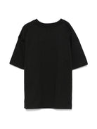 T-shirt con ricamo per bambino Calvin Klein Kids nero con orlo dritto - Rubino Kids