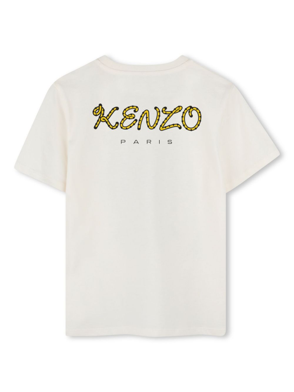 T-shirt con ricamo per bambino Kenzo Kids bianco con girocollo - Rubino Kids