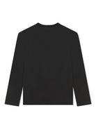 T-shirt con ricamo per bambino Lanvin Enfant nero con maniche lunghe - Rubino Kids