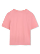 T-shirt con ricamo per bambino Lanvin Enfant rosa con logo sul petto - Rubino Kids