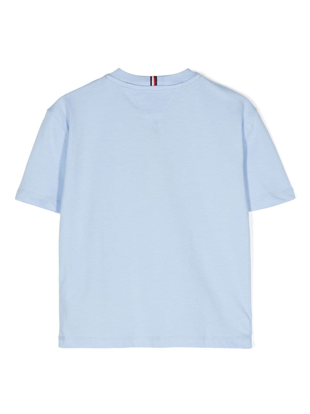 T-shirt con ricamo per bambino Tommy Hilfiger azzurro con orlo dritto - Rubino Kids